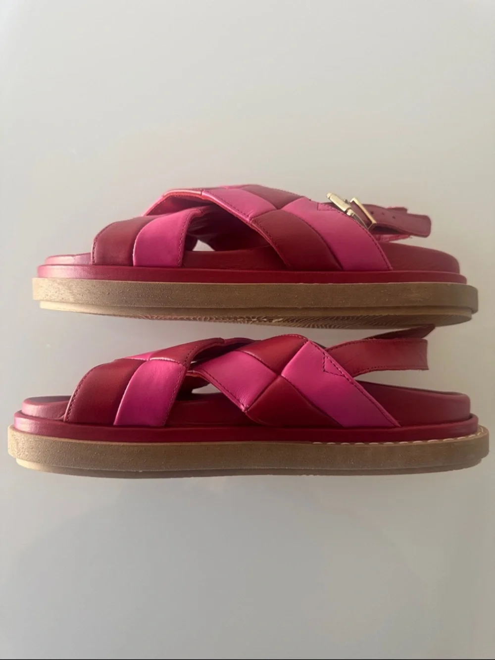 ALOHAS Marshmallow Scacchi Sandal Lipstick Red Magenta Size EU 39 - Picture 7 of 12